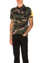 Valentino Camouflage Polo In Green,abstract
