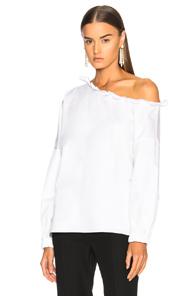 Tibi Ruffle Top In White