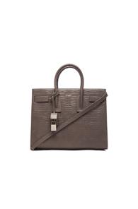 Saint Laurent Lizard Embossed Small Sac De Jour In Gray,animal Print