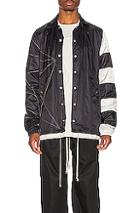 Rick Owens Snapfront Jacket In Black,gray,stripes