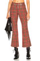Miaou Morgan Pant With Circular Tassel Belt In Checkered & Plaid,red