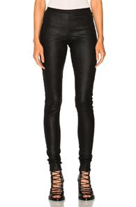 Rick Owens Leather Legging In Black