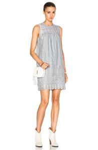 Sea Floral Eyelet Dress In Gray