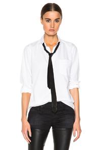 R13 Leather Tie Top In White