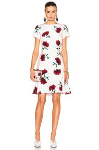 Oscar De La Renta Floral Day Dress In White,floral