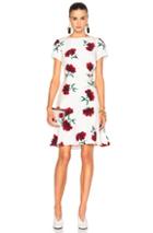 Oscar De La Renta Floral Day Dress In White,floral
