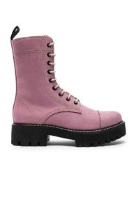 Alexachung Heavy Tread Flat Leather Boots In Purple
