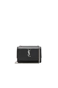 Saint Laurent Sunset Chain Wallet In Black