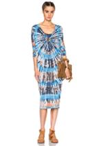 Raquel Allegra Raglan Dress In Ombre & Tie Dye,blue