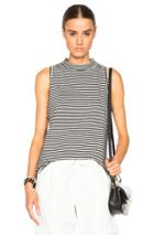 Nsf Cary Top In Black,white,stripes