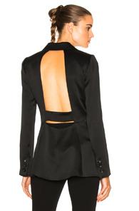 Marissa Webb Lois Satin Crepe Blazer In Black