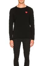 Comme Des Garcons Play Logo Emblem Sweatshirt In Black