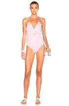 Marysia Swim Fwrd Exclusive Broadway Lace Up Swimsuit In Metallics,pink