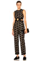 Self-portrait Cutwork Embroidered Jumpsuit In Black