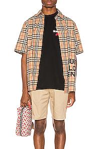 Burberry Sandor Printed Vintage Check Shirt In Neutral,plaid