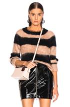 T By Alexander Wang Mohair Stripe Pullover Sweater In Black,pink,stripes
