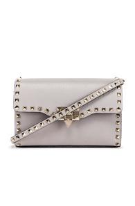 Valentino Rockstud Small Shoulder Bag In Gray