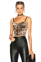 Dolce & Gabbana Stretch Satin Corset In Animal Print,neutrals