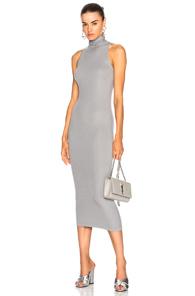 Enza Costa Turtleneck Sleeveless Dress In Gray