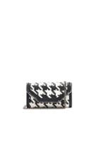 Stella Mccartney Falabella Box Eco Alter Houndstooth Weave Clutch In Black,white,checkered & Plaid