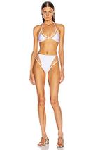 Adriana Degreas X Cult Gaia Hot Pants Triangle Bikini With Tulle In White
