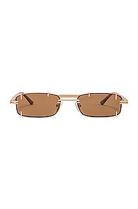 Y/project Pronged Rectangular Sunglasses In Brown