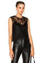 Alexander Wang Chain Trim Lace Top In Black