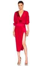 Mason By Michelle Mason Obi Wrap Dress In Red