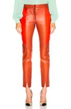 Givenchy Paneled Leather Leggings In Orange