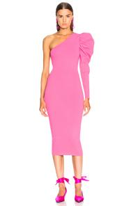 Stella Mccartney One Shoulder Puff Sleeve Dress In Pink