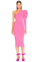Stella Mccartney One Shoulder Puff Sleeve Dress In Pink