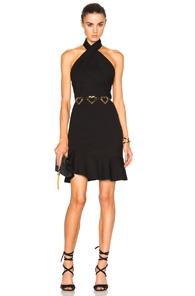 Nicholas Asymmetric Ruffle Dress In Black