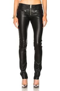 Adaptation Zip Skinny Leather Pant In Black