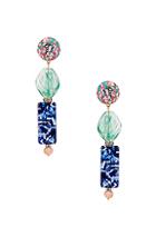 Lele Sadoughi Stacked Stone Earrings In Green,blue