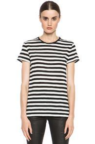 Proenza Schouler Baggy Tee In White,black,stripes