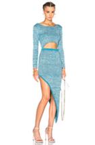 Baja East Cut Out Dress In Blue,stripes