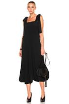 Chloe Crepe Sable Tie Shoulder Wide Leg Jumpsuit In Black