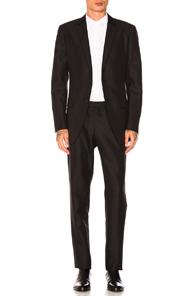 Calvin Klein 205w39nyc Wool Mohair Plain Weave Suit In Black