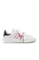 Isabel Marant Leather Bryce Contrast Stitched Sneakers In White