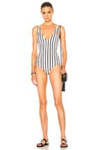 Tori Praver Swimwear Elena Swimsuit In White,stripes