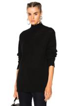 R13 Distressed Edge Cashmere Turtleneck Sweater In Black