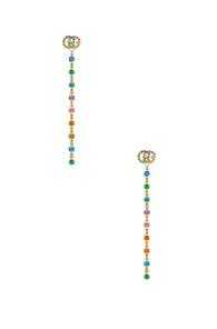 Gucci Gg Running Long Pendant Earrings In Metallics
