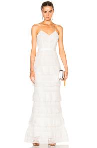 Self-portrait Penelope Tiered Teardrop Lace Dress In White