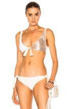 Sand & Blue Uni Bikini Top In White,metallics,neutrals