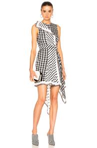 Monse Multi Print Silk Twill Dress In Black,white