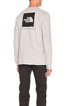 The North Face L/s Red Box Tee In Gray