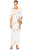 Raquel Allegra Short Sleeve Maxi Dress In White,ombre & Tie Dye
