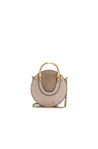 Chloe Mini Pixie Shiny Goatskin, Calfskin & Suede Double Handle Bag In Gray