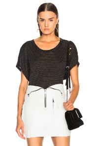 Rta Dawn Top In Black,stripes,metallics
