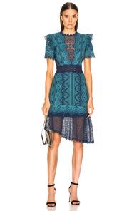Sea Lola Lace Short Sleeve Dress In Blue,green